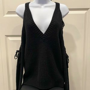 Missguided lace up sleeve sweater